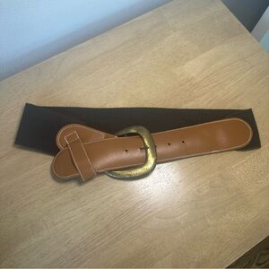 Y2K Belt with Oversized Buckle. Brown.